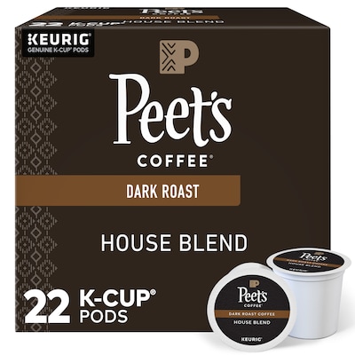 Peets Coffee House Blend Coffee Keurig® K-Cup® Pods, Dark Roast, 22/Box (6546)