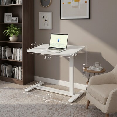FlexiSpot H7 Pro Adjustable Side Table, 31.5" x 17.7", White (H7W-PRO-3218)