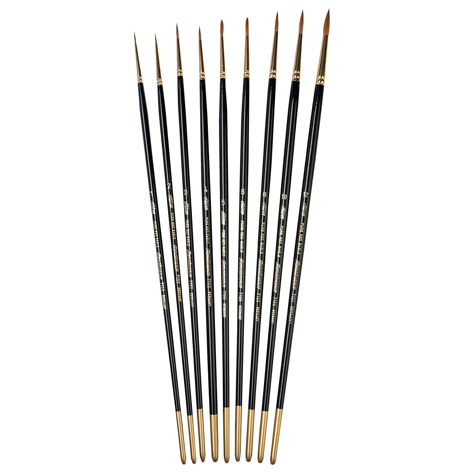 Silver Brush Renaissance Natural Sable, Round  Brushes, 9/Pack(SLVRN7171)
