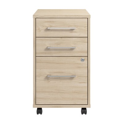 Bush Business Furniture Hustle 3 Drawer Mobile File Cabinet, Natural Elm (HUF116NE)