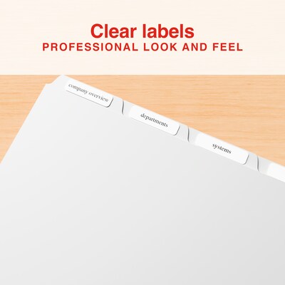 Staples Print & Apply Label Dividers, White, 5-Tabs, 25 Sets (ST63052)