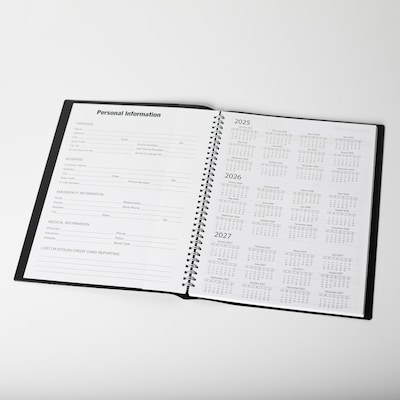 2026 Medical Arts Press® 8 1/2" x 11" Weekly Appointment Log, Black (311626)