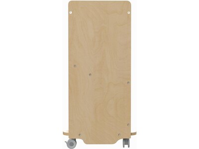 Flash Furniture Bright Beginnings Mobile 9-Section Storage Cart, 31.75"H x 33"W x 15.75"D, Natural Birch Plywood