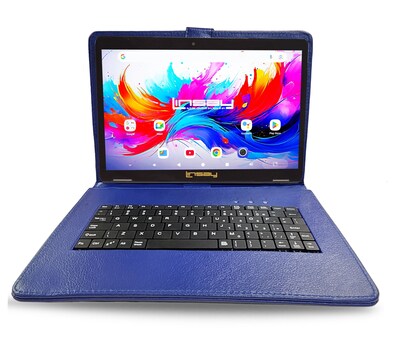 Linsay F10 Series 10.1" Tablet, Wi-Fi, Octa Core, 256GB eMMC, Android 15, with Blue Keyboard Case (F10XIPSBLUESPLUS)