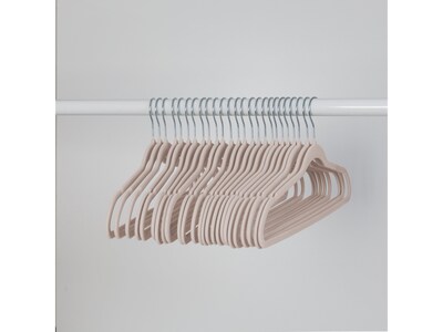 Honey-Can-Do Metal Slim-Profile Nonslip Velvet Hanger, Dusty Pink, 35/Pack (HNG-09733)