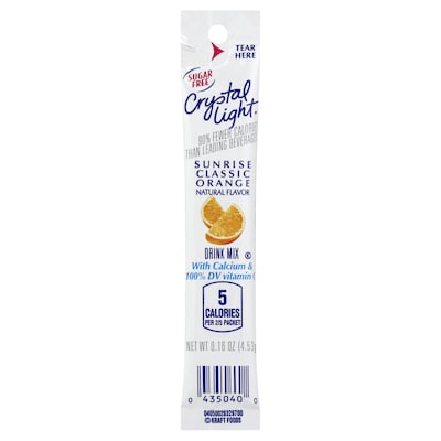 Crystal Light On-The-Go Sugar Free Sunrise Classic Orange Powdered Drink Mix, 0.16 Oz., 30 Packets/Box (GEN00504)
