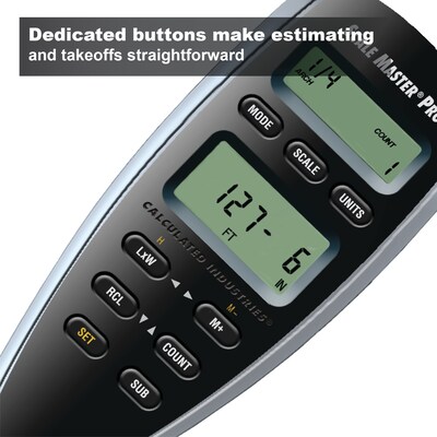Calculated Industries Scale Master Pro 7.3" Imperial/Metric Electronic Architect Scale, Plastic, Multicolored (6025)