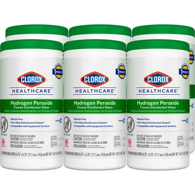Clorox Healthcare Hydrogen Peroxide Cleaner Disinfectant Wipes, 155 Wipes/Container, 6/Carton (30825CT)