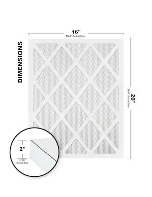 Brighton Professional™ MERV 11 16 x 20 x 2/15.5 x 19.5 x 1.75 Usable Pleated Air Filter; 6/Pac