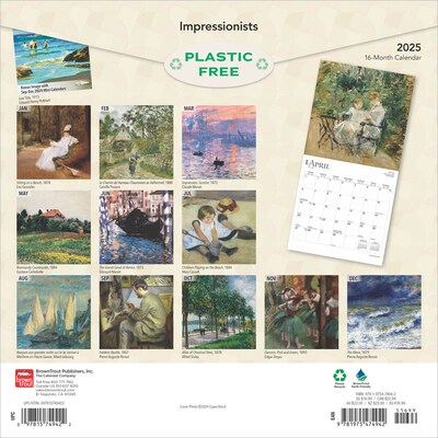 2025 BrownTrout Impressionists 12 x 12 Monthly Wall Calendar (9781975474942)