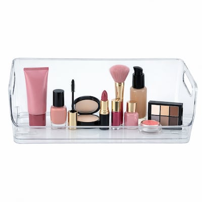 Azar Small Stackable Plastic Wide Pantry Storage Bin, 5" x 12.87"x 5.5", Clear, 4/Pack (556756-4PK)