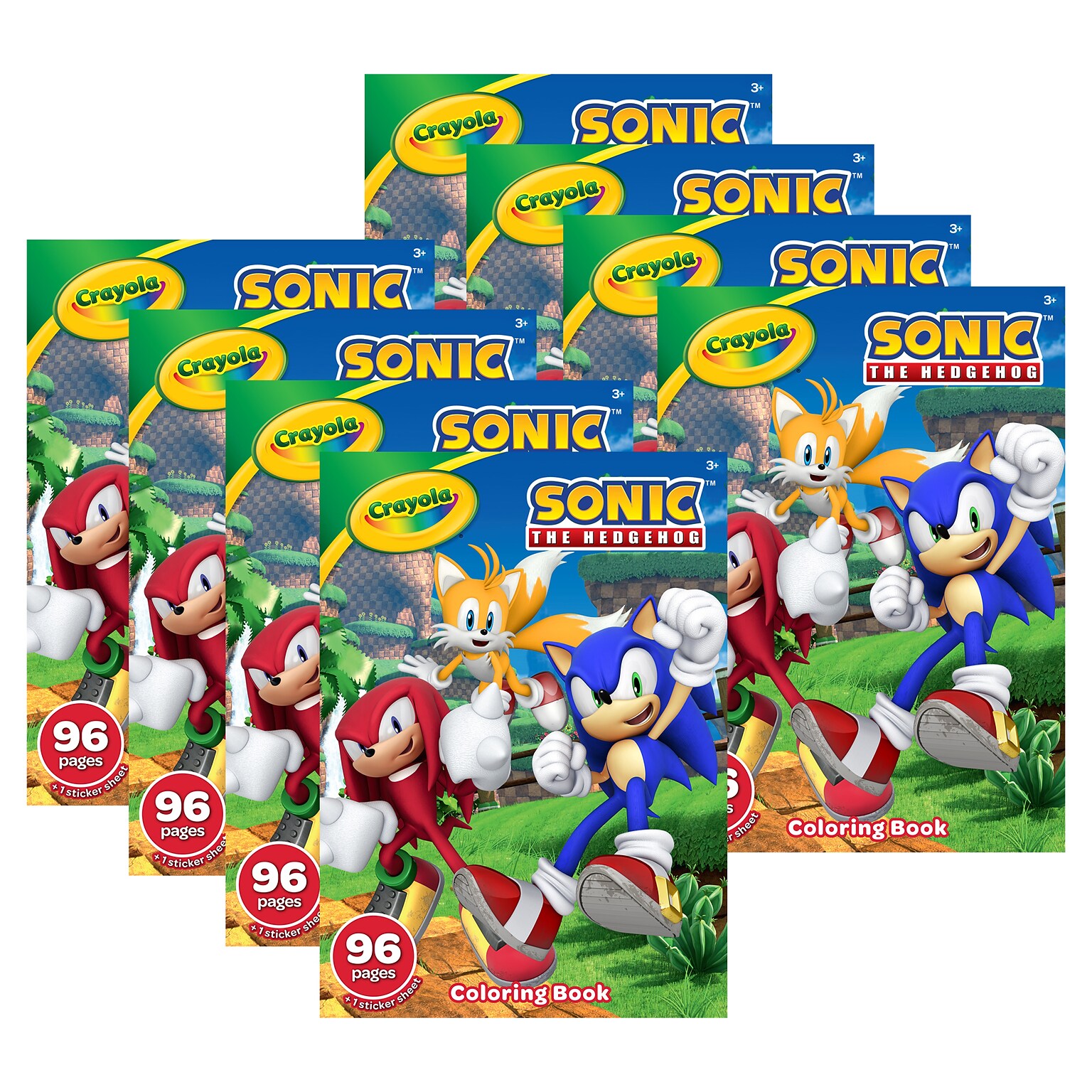 Crayola Sonic the Hedgehog Coloring Book, 96 Pages, 8/Bundle (BIN040847-8)