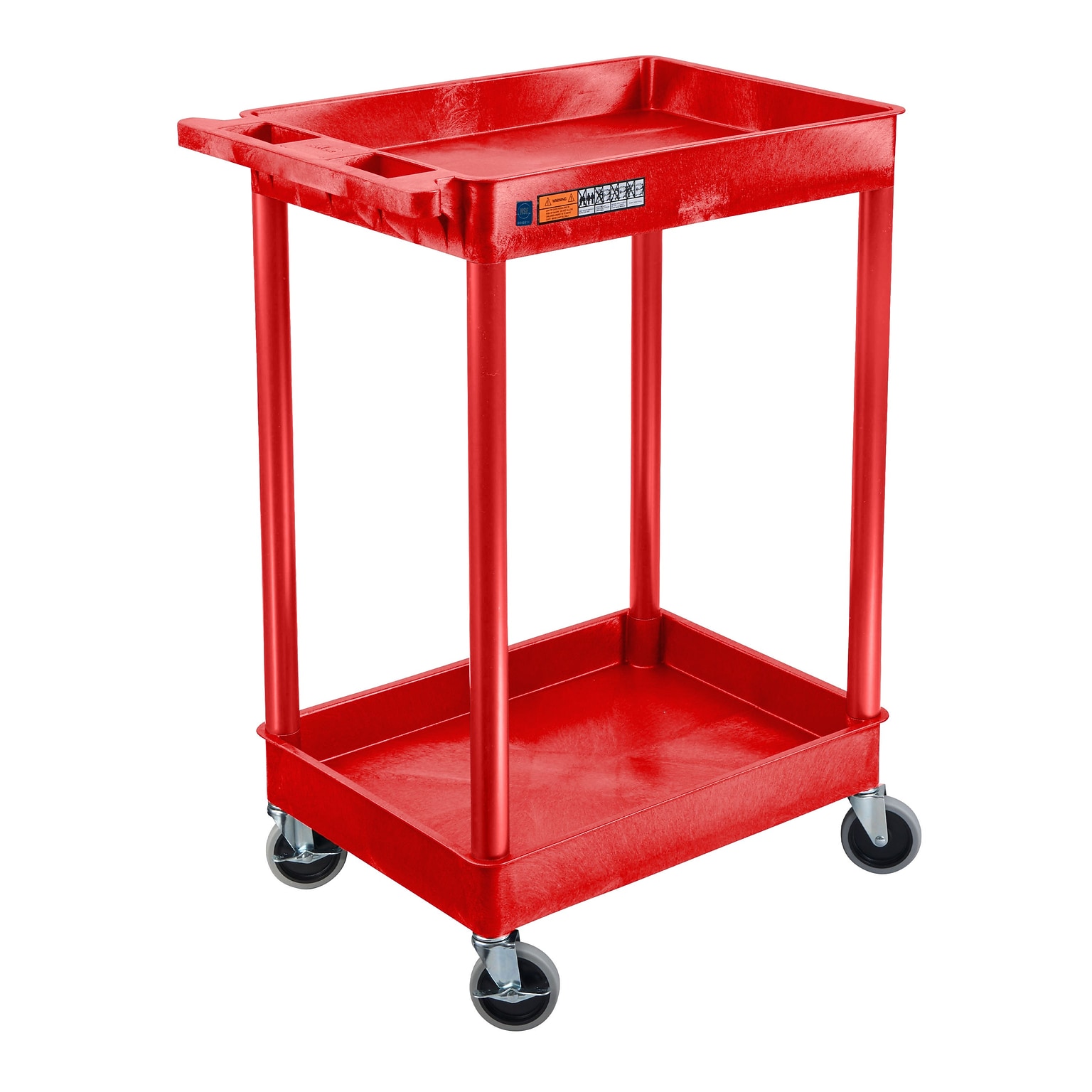 Luxor ENDURA 2-Shelf Utility Cart, Red (RDSTC11RD)