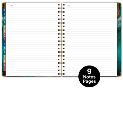 2026 Global Printed Products 8.5" x 11" Weekly & Monthly Planner, Paperboard Cover, Teal Gold Marble (FSHN-CY26-8511-54)