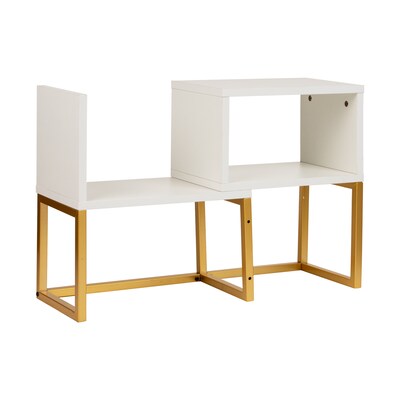 Mind Reader 3 Metal Desktop Bookshelf, 15.75" x 7.87" x 23.75", White (MDGDESK-WHT)