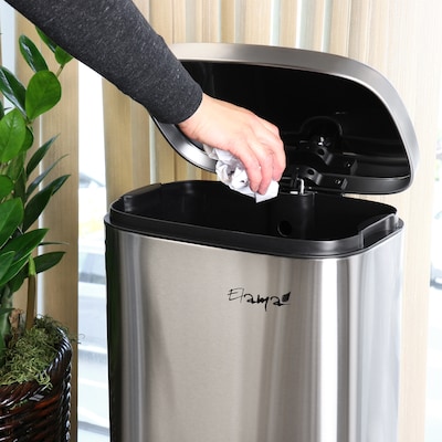 Elama Stainless Steel Indoor Step Trash Cans, 8 Gallon, Silver, 2/Pack (938121376M)
