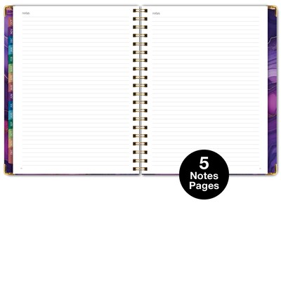 2027 Excello Brands 9" x 11" Weekly & Monthly Standard Planner, Paperboard Cover, Pink Purple Marble (FSHN-CY27-8511-22)