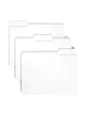 Smead File Folders, 1/3-Cut Tab, Letter Size, White, 100/Box (12843)