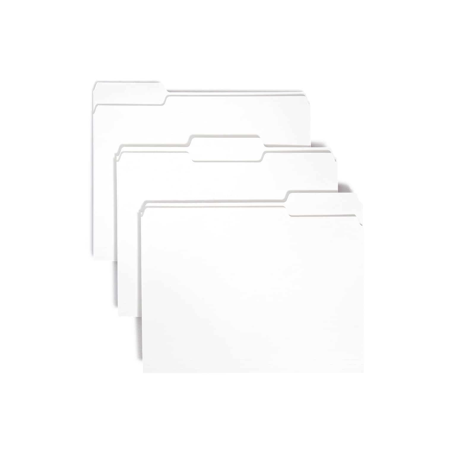 Smead File Folders, 1/3-Cut Tab, Letter Size, White, 100/Box (12843)