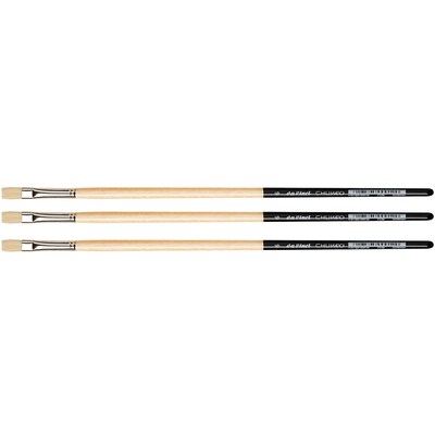 da Vinci CHUNEO Oil Synthetic Hog Bristle, Flat Brush, 3/Pack (DVXVA71296-3)