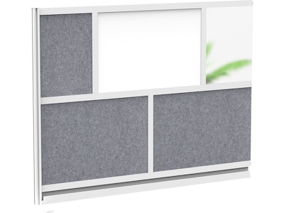 Luxor Workflow Series 5-Panel Modular Room Divider System Add-On Wall with Whiteboard, 48H x 70W,