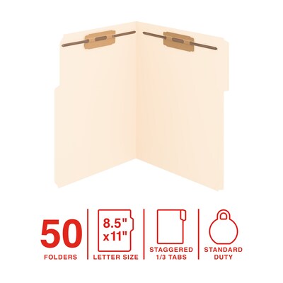 Staples Reinforced Classification Folder, 3/4 Expansion, Letter Size, Manilla, 50/Pack (ST62730)