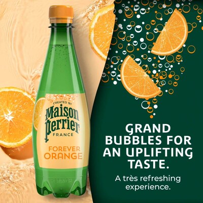 Perrier Flavored Forever Orange Sparkling Mineral Water, 16.9 oz., 24 Bottles/Carton (12242377)