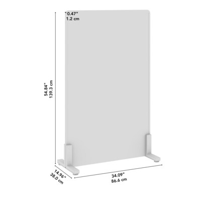 Bush Business Furniture Fabric Freestanding Privacy Panel, 55"H x 34"W, Cool Charcoal (PSP134CL-03)