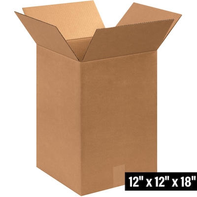 12 x 12 x 18 Shipping Boxes, 32 ECT, Brown, 25/Bundle (121218)