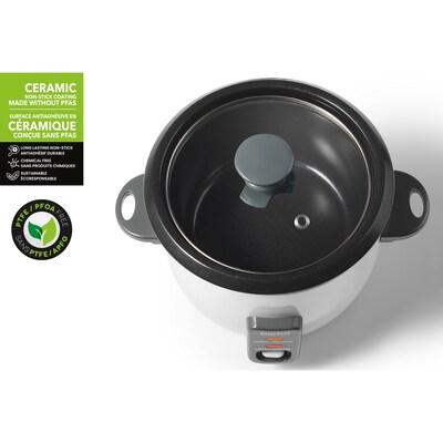 Starfrit SRFT024734 Electric Rice Cooker with Ceramic Coating, White (SRFT024734)