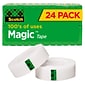 Scotch Magic Tape, Invisible, 3/4 in x 1000 in, 24 Tape Rolls, Clear, Refill, Home Office and Back to School Classroom Supplies