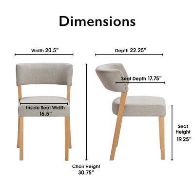 Tommy Hilfiger Waltham Dining Chair, Light Gray, 2/Set (CHR20088A)