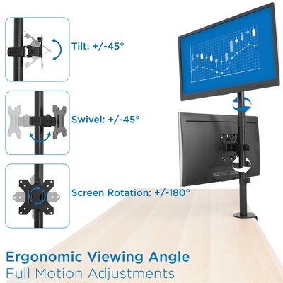 Mount-lt! Adjustable Monitor Mount, Up to 32" Monitor, Black (MI-1768)