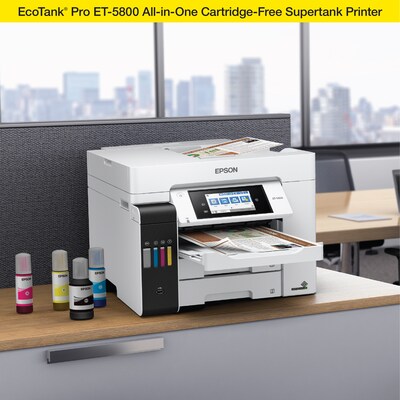 Epson EcoTank Pro 5800 Wireless Color Inkjet Printer, All-In-One Supertank, Print, Scan, Copy, Fax (9472508)