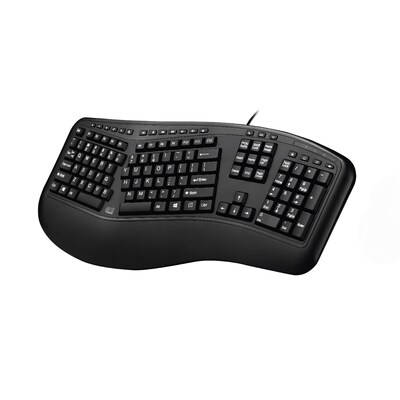 Adesso Desktop Ergonomic Keyboard, Black (AKB-150UB)
