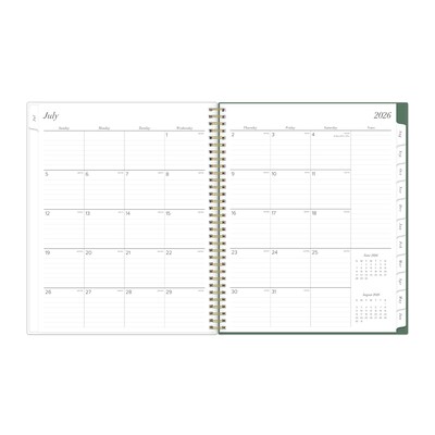 2026-2027 Blue Sky Pappagallo 8" x 11" Academic Year Weekly & Monthly Planner, Plastic Cover, Green (161658)