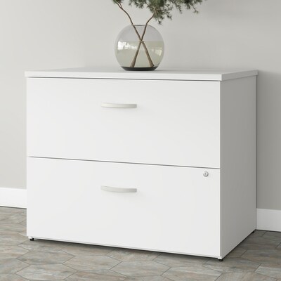 Bush Business Furniture Studio A 2-Drawer Lateral File Cabinet, Locking, Letter/Legal, White, 36 (S