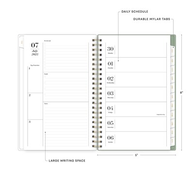 2025-2026 Blue Sky Kyla 5" x 8" Academic Year Weekly & Monthly Planner, Plastic Cover, Multicolored (155341)