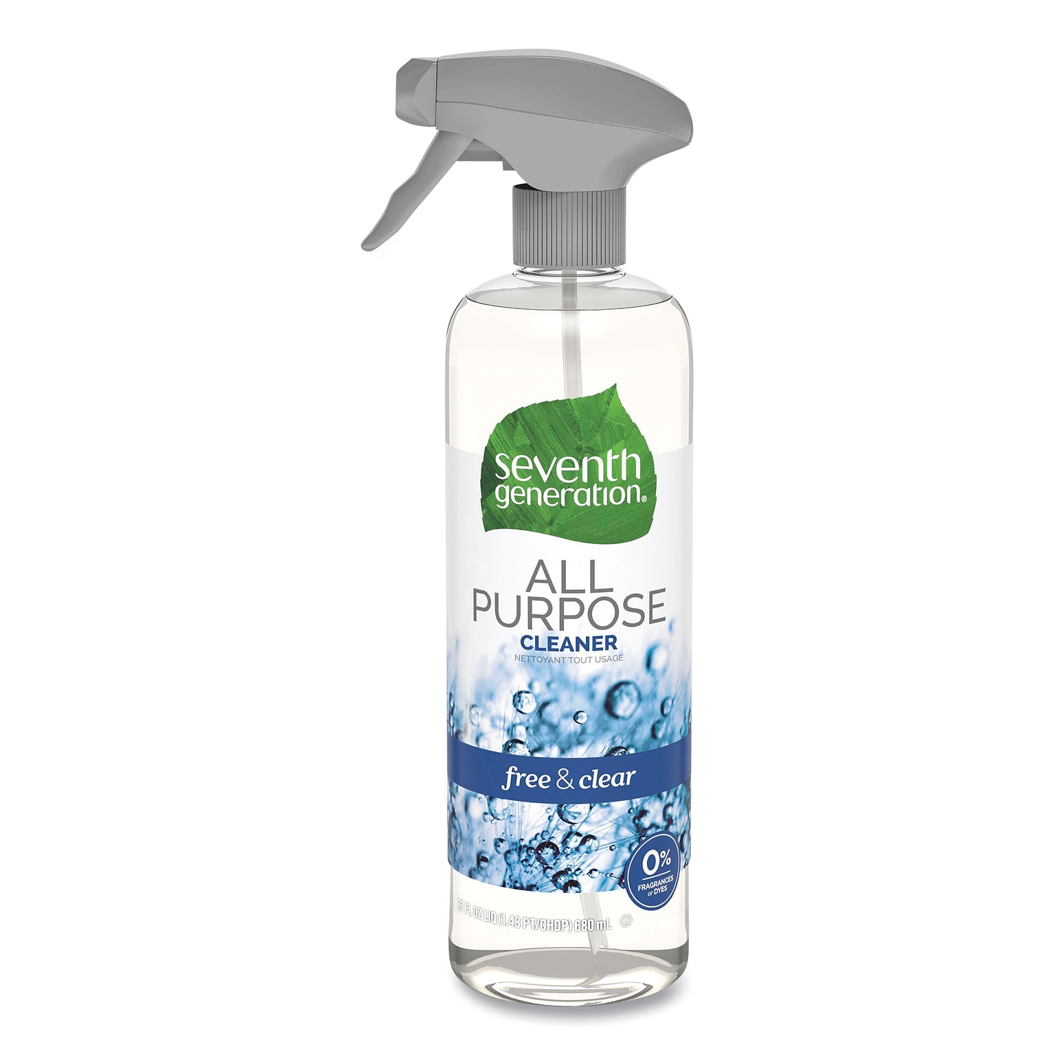 Seventh Generation Natural All-Purpose Cleaner, Free and Clear/Unscented, 23 oz. Trigger Spray Bottle (SEV44713EA)