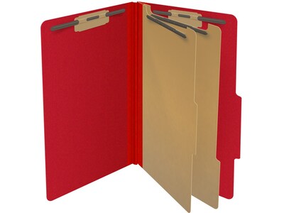 Medical Arts Press Pressboard Classification Folder, 2 Dividers, 2" Expansion, Legal Size, Deep Red, 10/Box (DV-T52-26-3DRD)