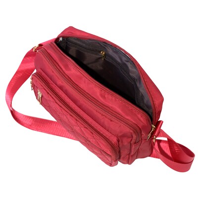 Nicci Polyester Cross-Body Quilted Bag, Red (CBMGN01-RED)