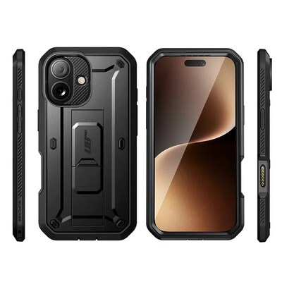SUPCASE Unicorn Beetle Pro Case for iPhone 17, Shock Absorbing, Black (SUP-iPhone2025-UBPro-SP-Black)