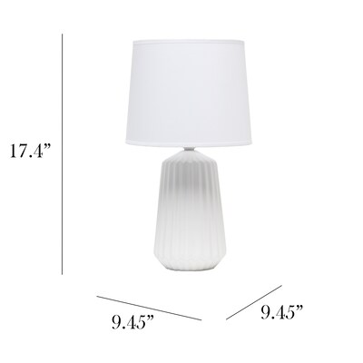 Simple Designs Off White Pleated Base Table Lamp (LT1119-OFF)