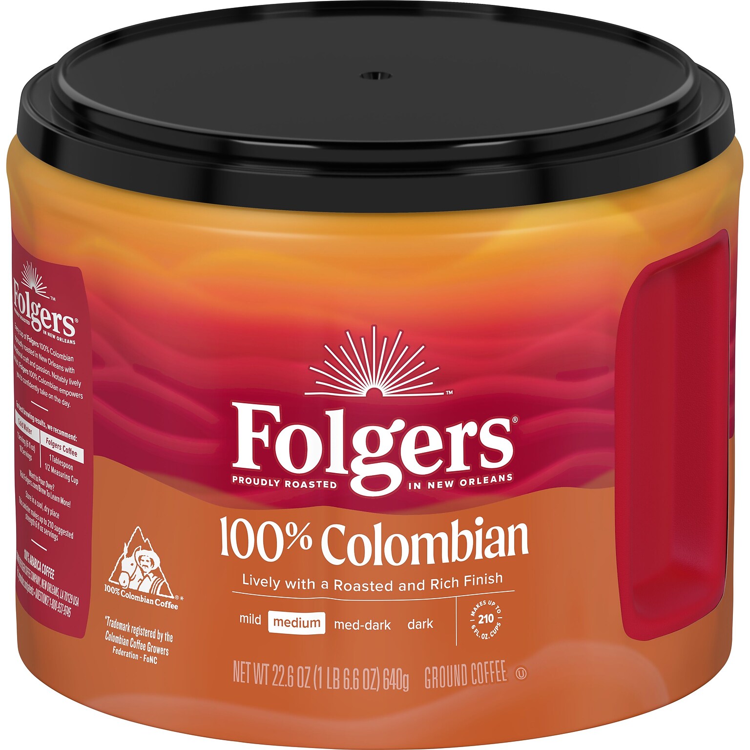 Folgers 100% Colombian Coffee, Medium Roast, 22.6 oz. (2550020532)