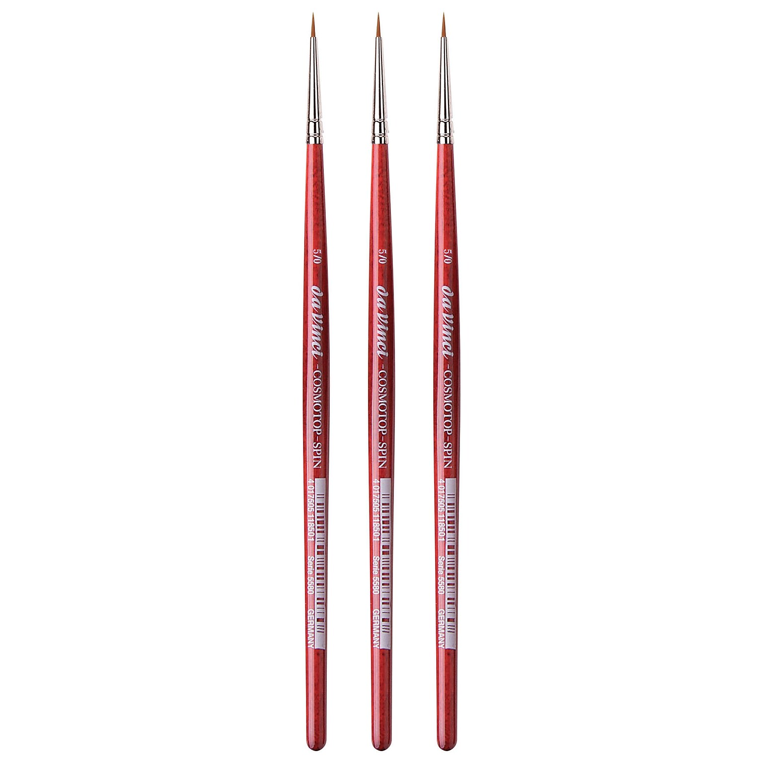 da Vinci COSMOTOP-SPIN Watercolor Synthetic Silkpainting Round Brush, 3 /Pack (DVXVA5580N5-3)