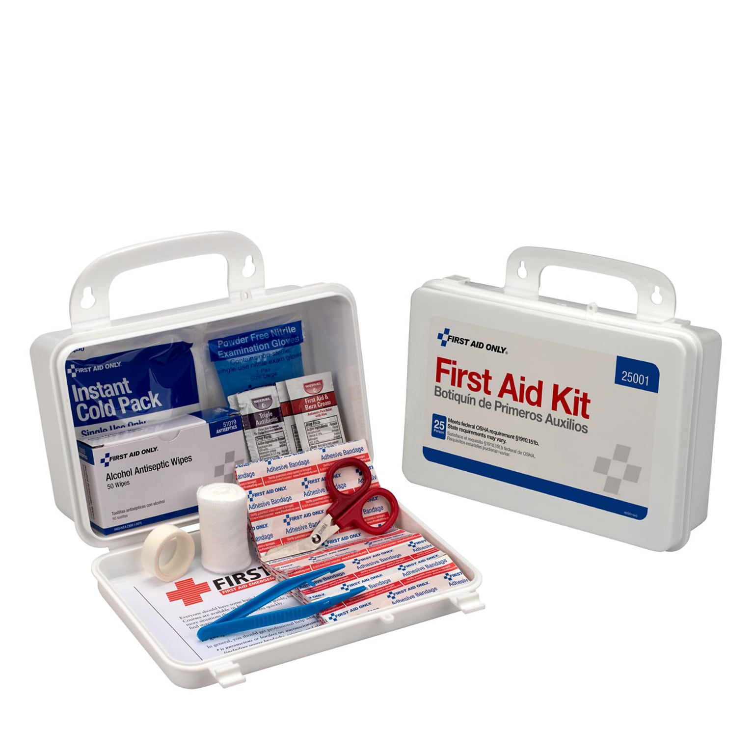 First Aid Only Plastic First Aid Kit, 25 People, 112 Pieces (25001)