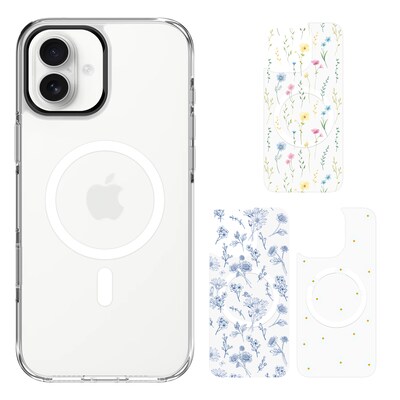 SaharaCase Inspire MagSafe Phone Case with Magnetic Backs for iPhone 16, Shock Absorbing, Floral (CP00638)