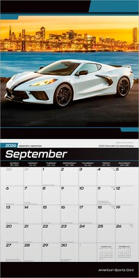 2026 Plato American Sports Cars 12" x 12" Monthly Wall Calendar (9798330701896)