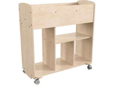 Flash Furniture Bright Beginnings Mobile 10-Section Storage Cart, 33.5"H x 31.5"W x 13"D, Brown (MK-KE24244-GG)
