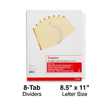 Staples® Insertable Big Tab Dividers, 8-Tab, Clear (18934/11112)